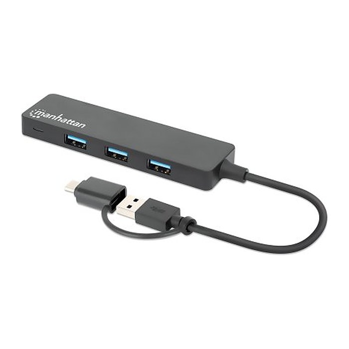 MANHATTAN 4-Port USB 3.0 Typ-C / Typ-A Kombi-Hub schwarz