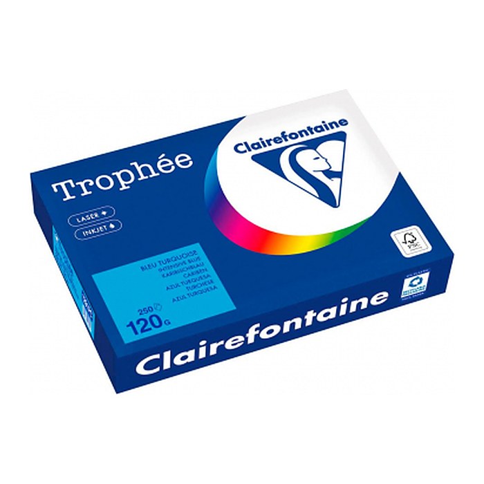 Clairefontaine Kopierpapier Trophée karibischblau DIN A4 120 g/qm 250 Blatt