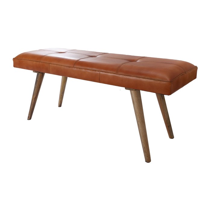 WOHNLING Sitzbank Sitzbank Ziegenleder braun WL5.319 braun Leder 117,0 cm