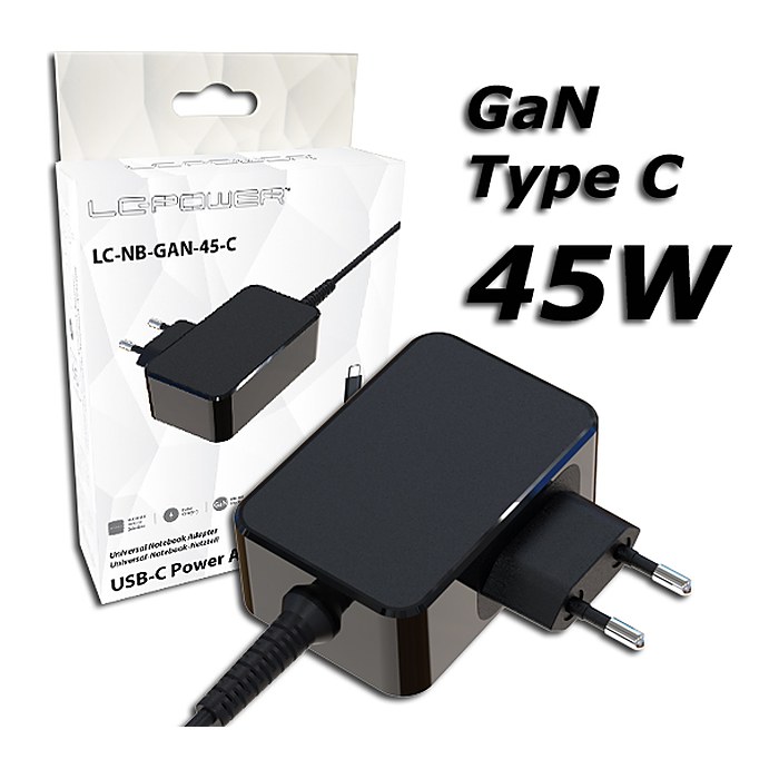 LC-Power Netzteil Notebook-Netzteil LC-NB-GAN-45-C 45W