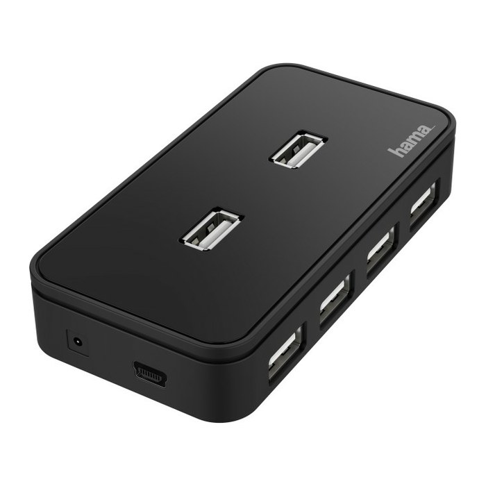 hama USB-Hub 7-fach schwarz