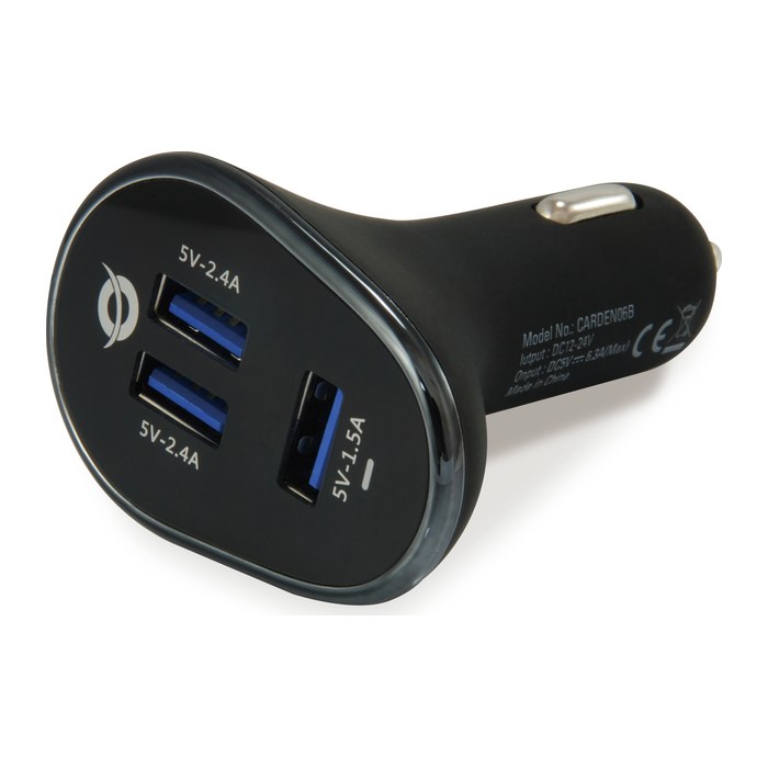 CONCEPTRONIC KFZ-Ladegerät 3-Port 3xUSB-A 31.5W sw