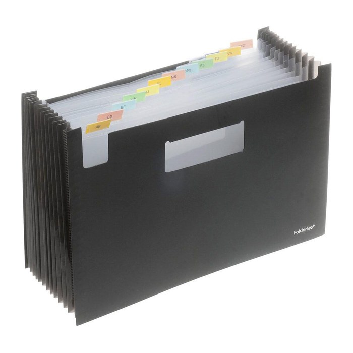 FolderSys Fächermappe 12 Fächer schwarz, 1 St.