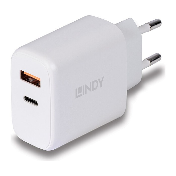 LINDY USB Ladegerät Typ A & C Charger 30W, weiß