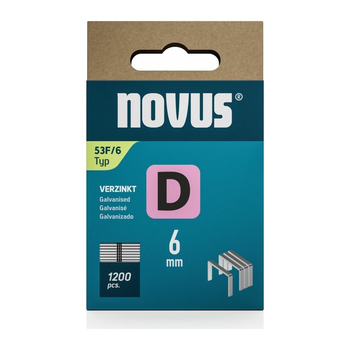 novus Tackerklammern 53F Flachdraht 6 mm, 1.200 St.