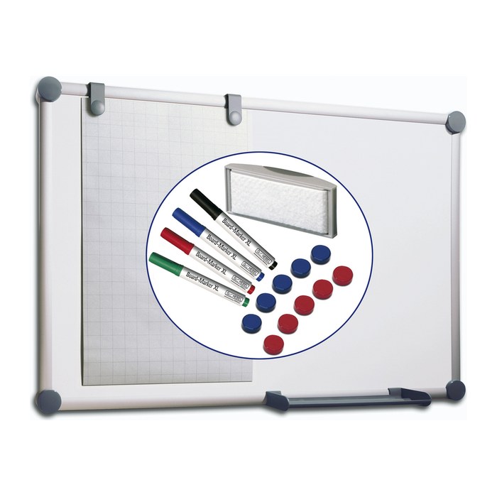 MAUL Whiteboard 2000 MAULpro Komplett-Set 120,0 x 90,0 cm weiß kunststoffbeschichteter Stahl