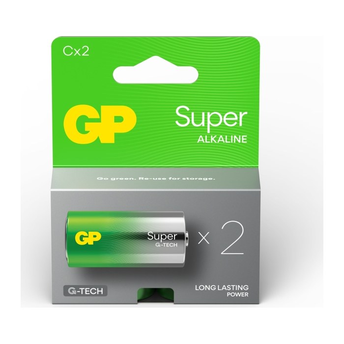 GP Batterien SUPER Alkali-Mangan Baby C 1,5 V, 2 St.