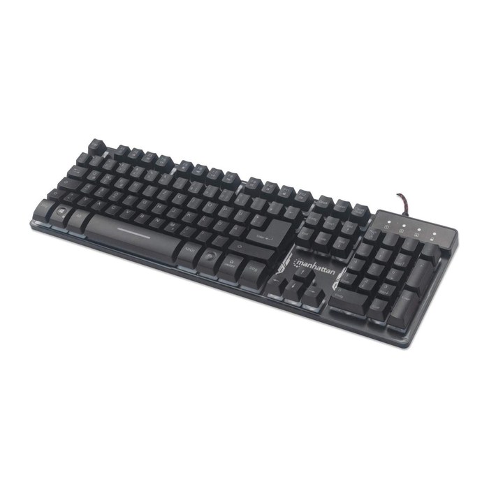 MANHATTAN USB-Gaming-Tastatur mit LEDs und Metallunterseite
