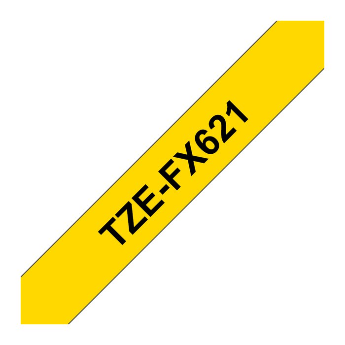 brother Schriftband TZe-FX621 TZEFX621, 9 mm, schwarz auf gelb, 1 St.