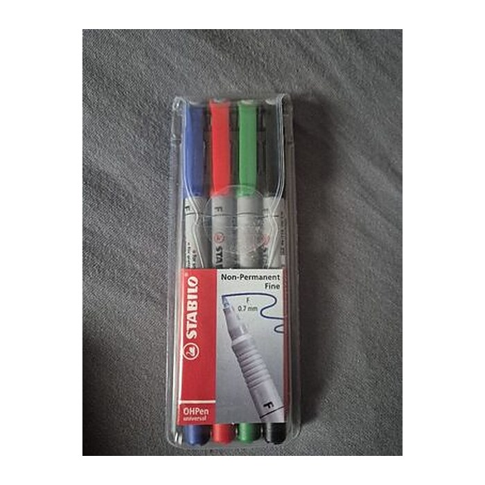 STABILO OHPen universal Folienstifte-Set farbsortiert non-permanent, 4 St.