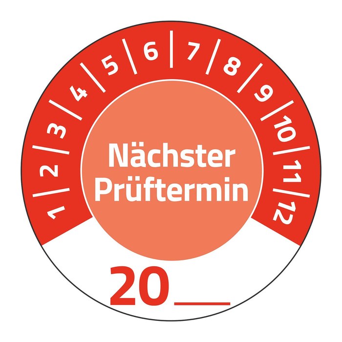 AVERY Zweckform Prüfplaketten 7904 rot 30,0 x 30,0 mm, 10 Blatt