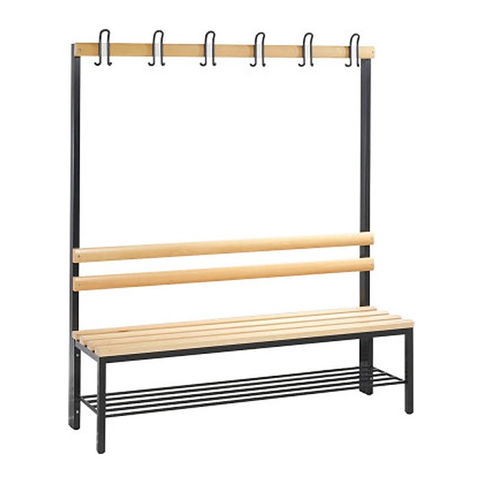 CP Garderobenbank mit Haken und Schuhrost Basic 8051-110 S10000 buche Holz 150,0 cm