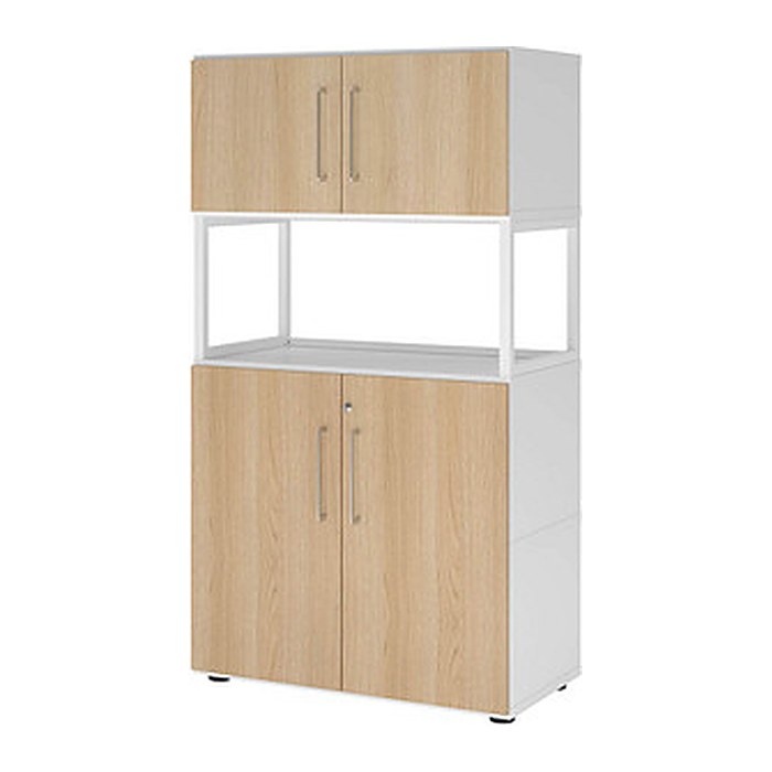 HAMMERBACHER Regalschrank FlexWall, VFW48K5RG/W/E/BS weiß, eiche 80,0 x 40,0 x 145,0 cm, 1 St.