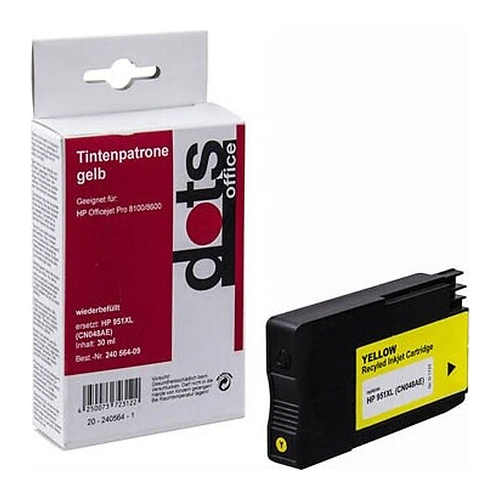 dots gelb Druckerpatrone kompatibel zu HP 951XL (CN048AE)