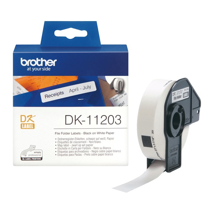 brother Etikettenrolle für Etikettendrucker DK11203 weiß, 17,0 x 87,0 mm, 1 x 300 Etiketten