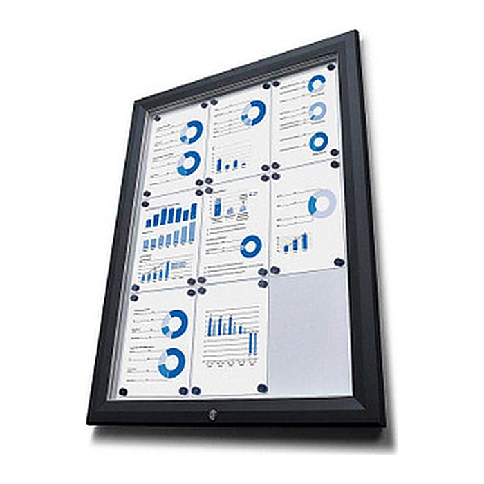 Showdown® Displays Schaukasten Premium schwarz 9x DIN A4 80,5 x 4,7 x 106,7 cm, 1 St.