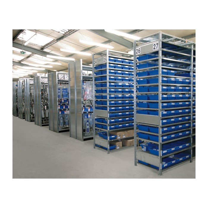 SCHULTE Anbau-Schwerlastregal MULTIplus 150 12587 silber 100,0 x 80,0 x 300,0 cm