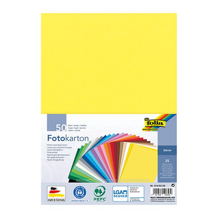 folia Fotokarton farbsortiert 300 g/qm 50 Blatt