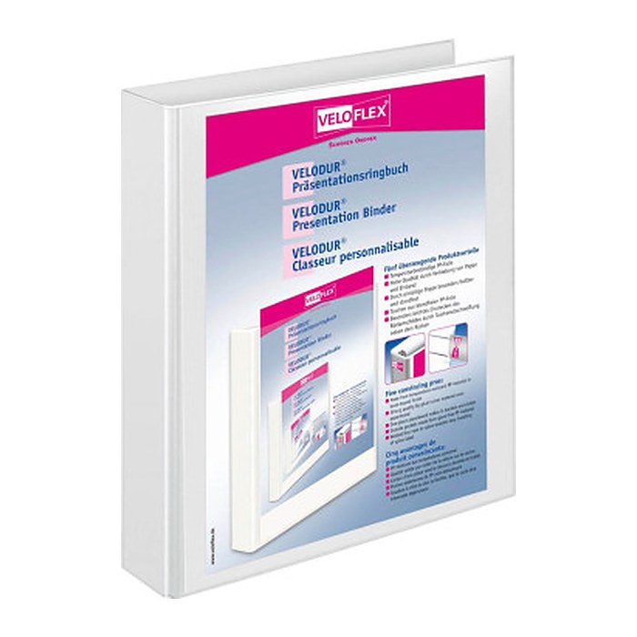 VELOFLEX VELODUR® Präsentationsringbücher 2-Ringe weiß 4,0 cm DIN A4, 10 St.