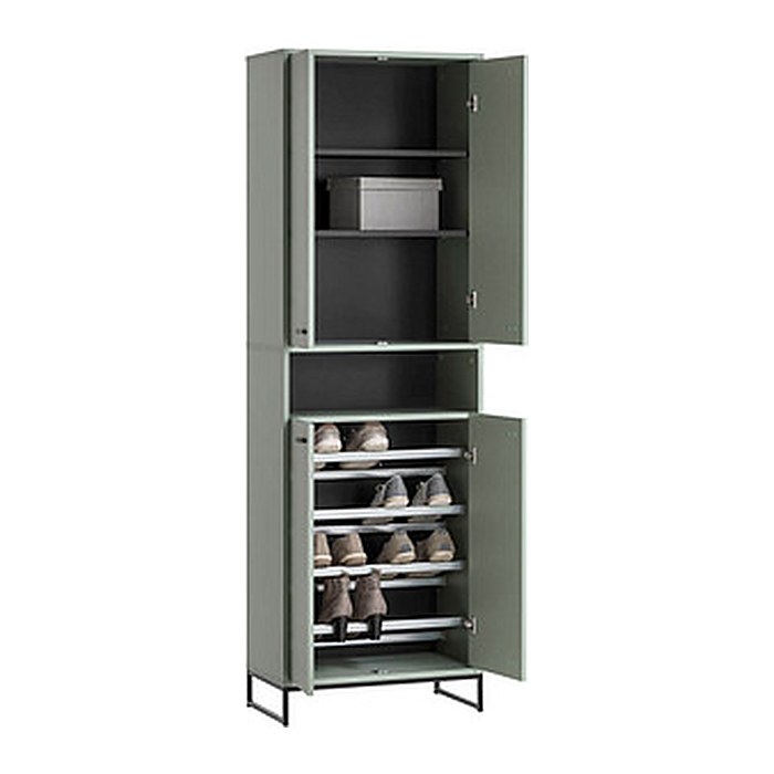 MÖBELPARTNER Schuhschrank Janne, 701783 pastellgrün 2 Fachböden 60,2 x 33,1 x 185,5 cm