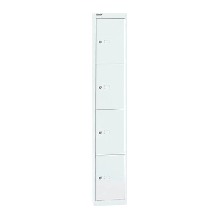 BISLEY Schließfachschrank verkehrsweiß CLK184696, 4 Schließfächer 30,5 x 45,7 x 180,2 cm