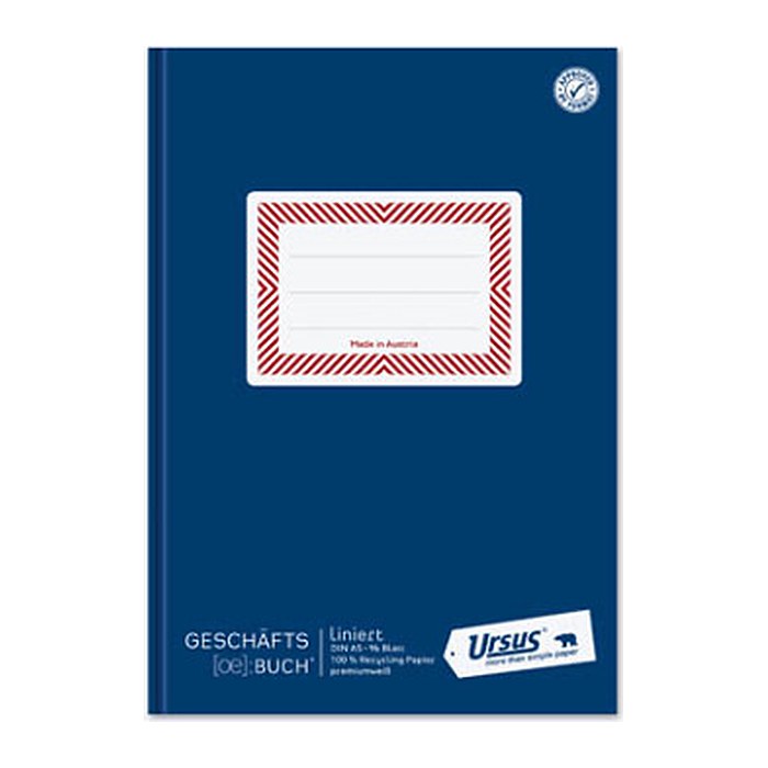 Ursus® Geschäftsbuch Ö-Geschäftsbuch DIN A5 liniert, blau Hardcover 192 Seiten, 1 St.
