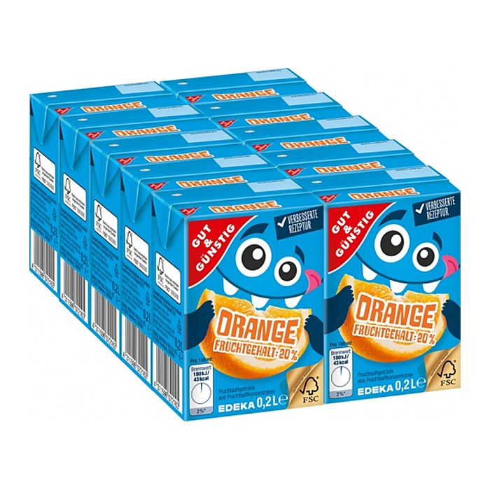 GUT&GÜNSTIG Orangen Fruchtsaftgetränk 10x 0,2 l