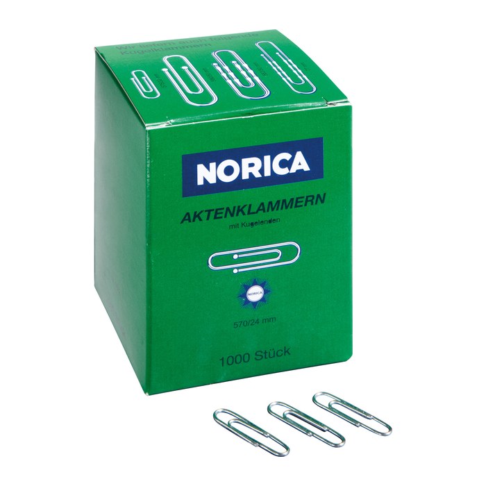 NORICA Büroklammern silber verzinkt, 1.000 St.