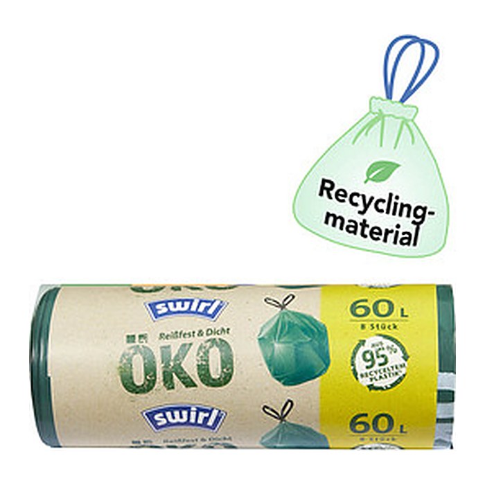 swirl® Müllbeutel Öko 5285824002 60,0 l grün, 8 St.