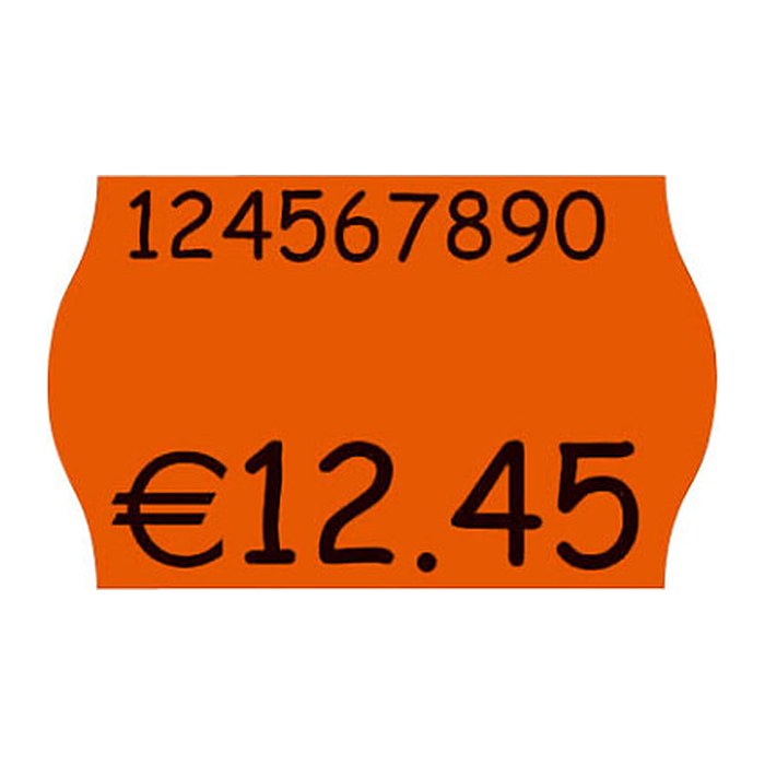 METO Preisetiketten leuchtorange permanent 26,0 x 16,0 mm, 18 Rollen