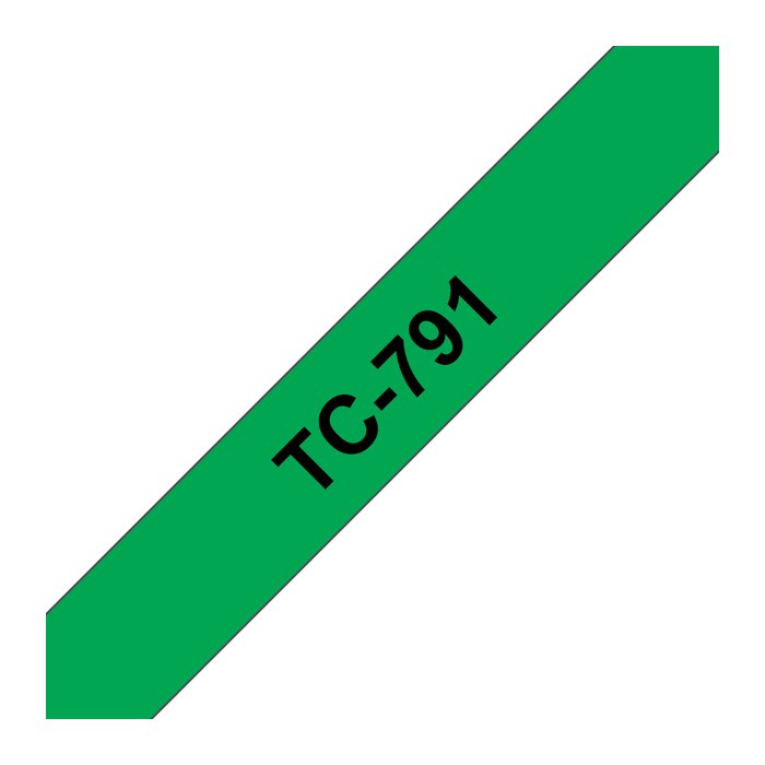 brother Schriftband TC-791 TC791, 9 mm, schwarz auf grün, 1 St.