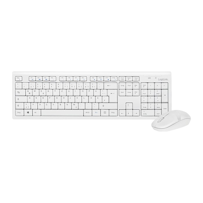 Logilink Tastatur Wireless 2,4GHz mit Maus white
