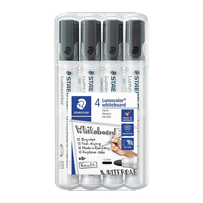 STAEDTLER 351WP4-9X Whiteboard-Marker schwarz 2,0 mm, 4 St.