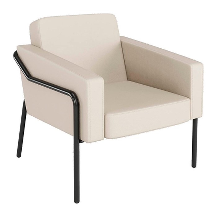 medso powered by PAPERFLOW Sessel MEDSO L creme schwarz Kunstleder 75,0 x 74,3 x 73,6 cm, 1 St.