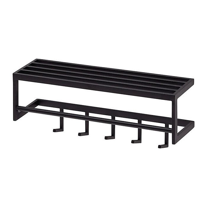WOHNLING Wandgarderobe WL6.449 schwarz Metall 5 Haken 70,0 x 20,0 cm, 1 St.