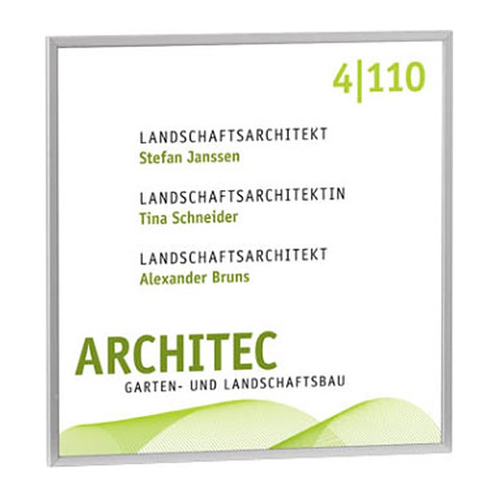 SignSystems® Türschild New Age Metall silber 12,0 x 12,0 cm, 1 St.