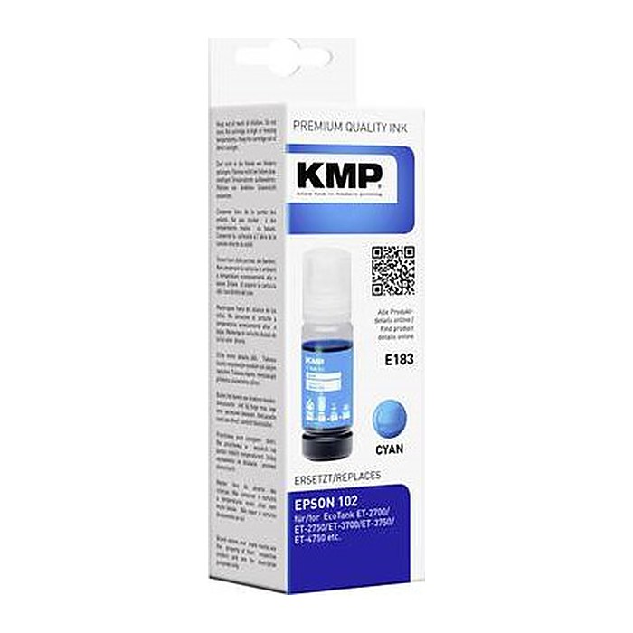 KMP E183 cyan Tintenflasche kompatibel zu EPSON 102/T03R24