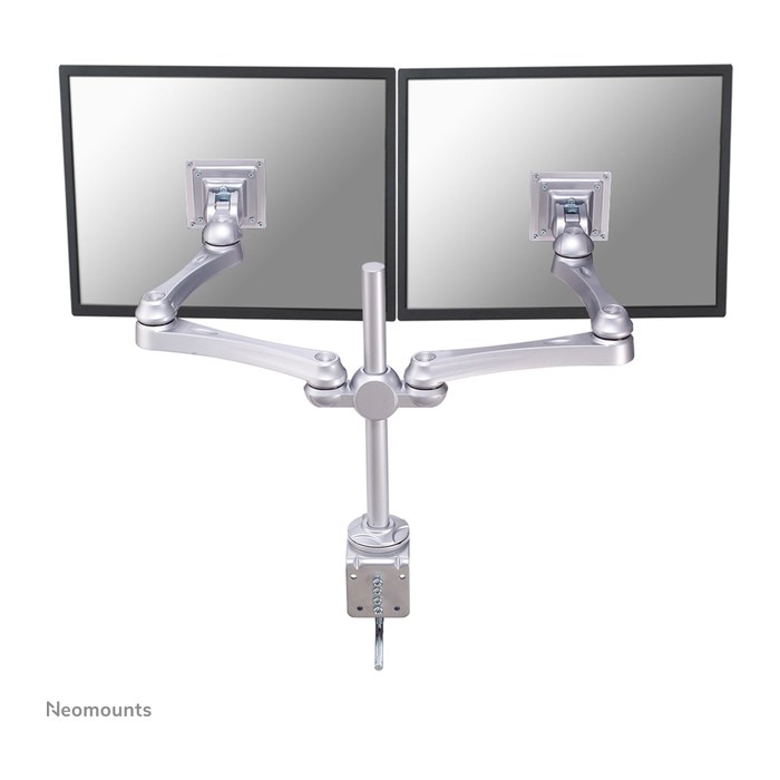 Neomounts Monitor-Halterung FPMA-D930D FPMA-D930D silber für 2 Monitore, Tischklemme, Tischbohrung