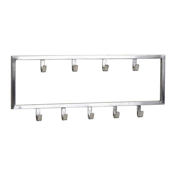 WOHNLING Wandgarderobe WL6.446 silber Metall 9 Haken 50,0 x 20,0 cm, 1 St.