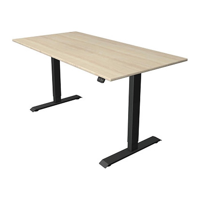 Kerkmann Move 1 elektrisch höhenverstellbarer Schreibtisch ahorn rechteckig, T-Fuß-Gestell grau 160,0 x 80,0 cm