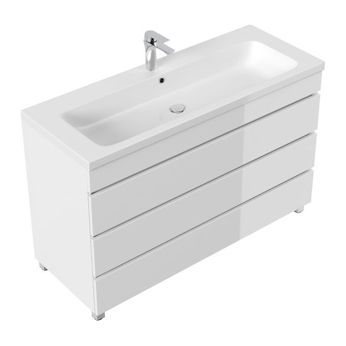 POSSEIK Waschbecken mit Unterschrank FELLINI 120 weiß glanz 120,0 x 46,0 x 83,5 cm