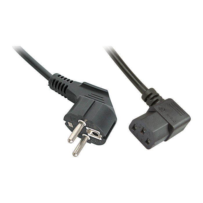 LINDY IEC-Netzkabel abgewinkelt Schuko an C13 5m