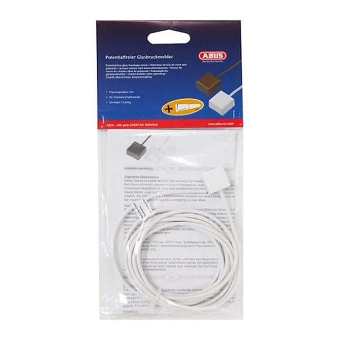 ABUS Potenzialfreier Glasbruchmelder mit Kleber (weiß)