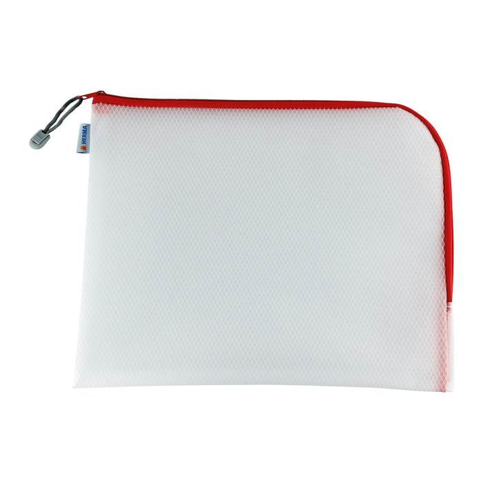 HERMA Reißverschlussbeutel DIN A4 überbreit transparent/rot, 1 St.