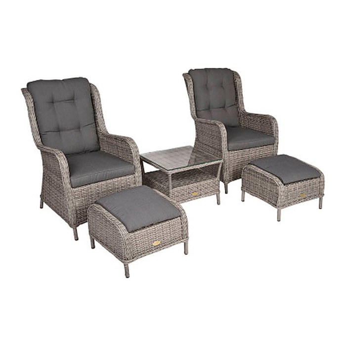 Garden Pleasure Loungegruppe VALENCIA grau, antikgrau Kunststoff, Metall, 11-teilig