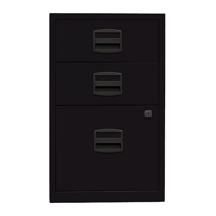 BISLEY Home Standcontainer schwarz 3 Auszüge Kunststoff-Muldengriff schwarz 41,3 x 40,0 x 67,2 cm