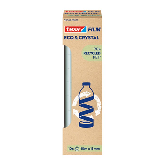 tesa CRYSTAL RECYCLED Klebefilm transparent 15,0 mm x 10,0 m 10 St.