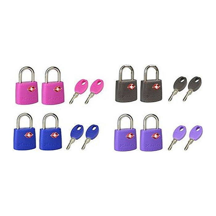 MASTER LOCK TSA Zahlenschloss Zuf.Farbe,3,8x2,3x1,1cm,2Stk