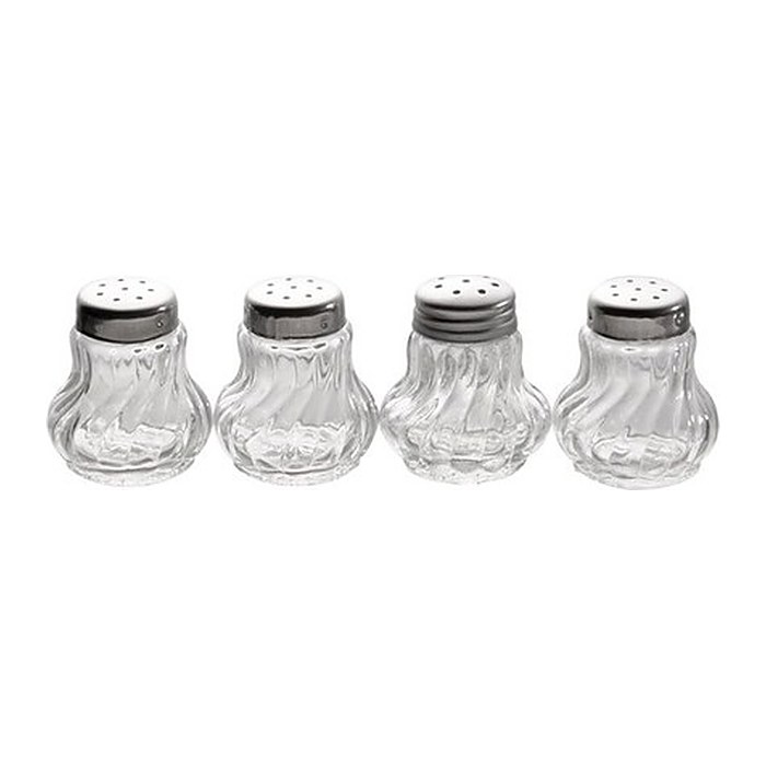 APS Salz- & Pfefferstreuer-Set Mini transparent/silber 4-tlg., 4 St.