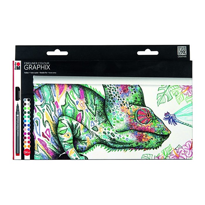 Marabu GRAPHIX HYPNOTIZE Fineliner farbsortiert 0,5 mm, 24 St.